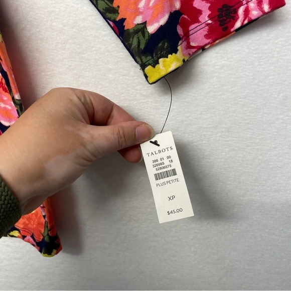 NWT Talbots Tee Navy Floral Plus Petite XP - Picture 3 of 5